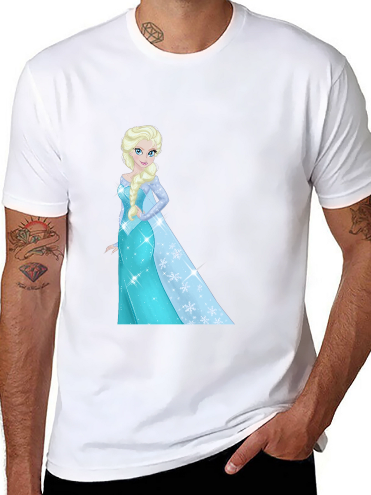 Elsa Graphic Tee - Black Cotton Blend
