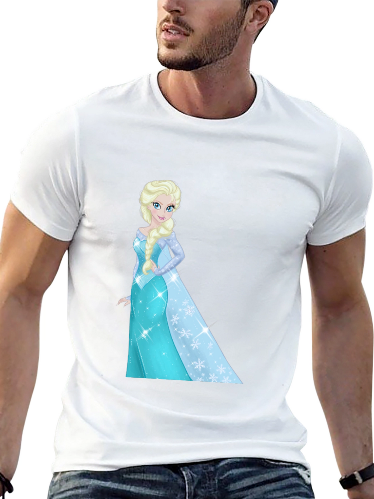 Elsa Graphic Tee - Black Cotton Blend