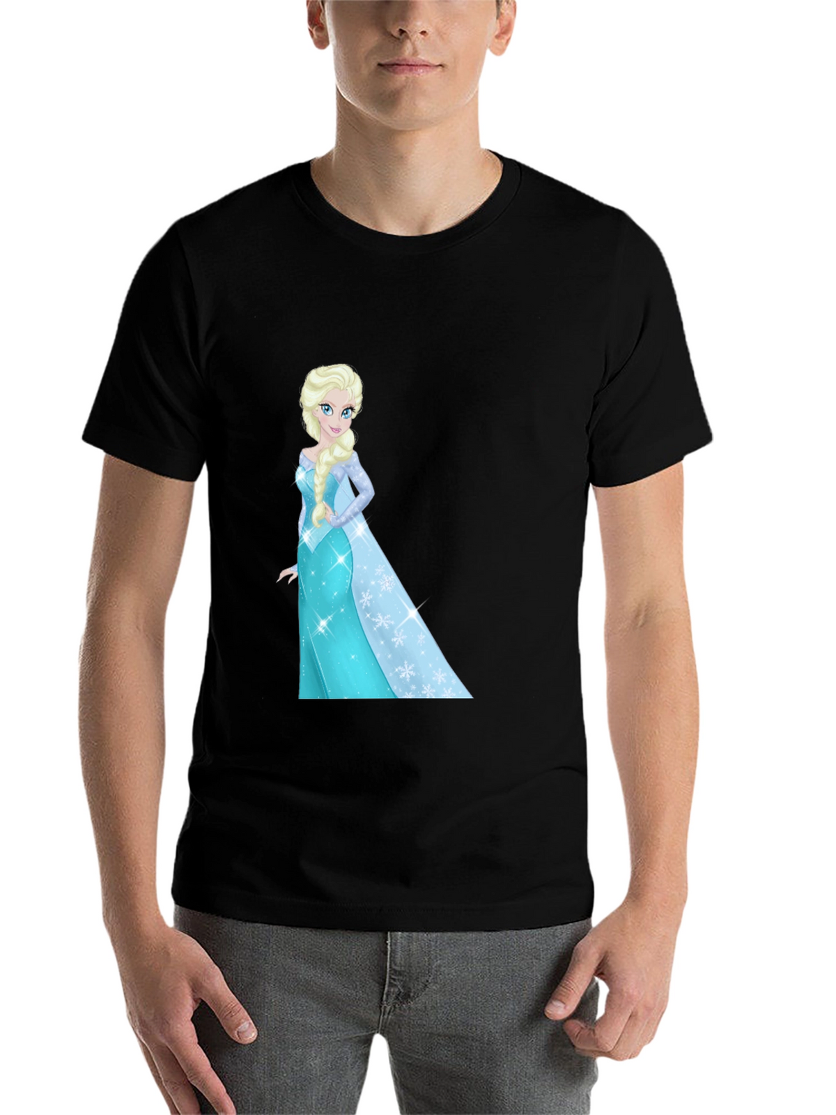 Elsa Graphic Tee - Black Cotton Blend