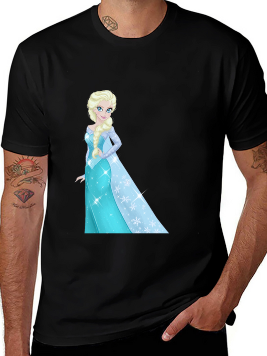 Elsa Graphic Tee - Black Cotton Blend