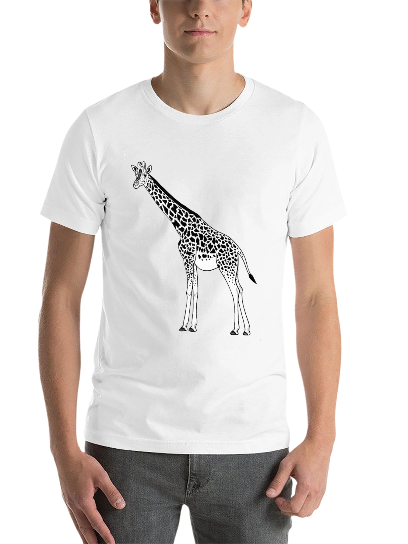 Giraffe Graphic Black T-Shirt