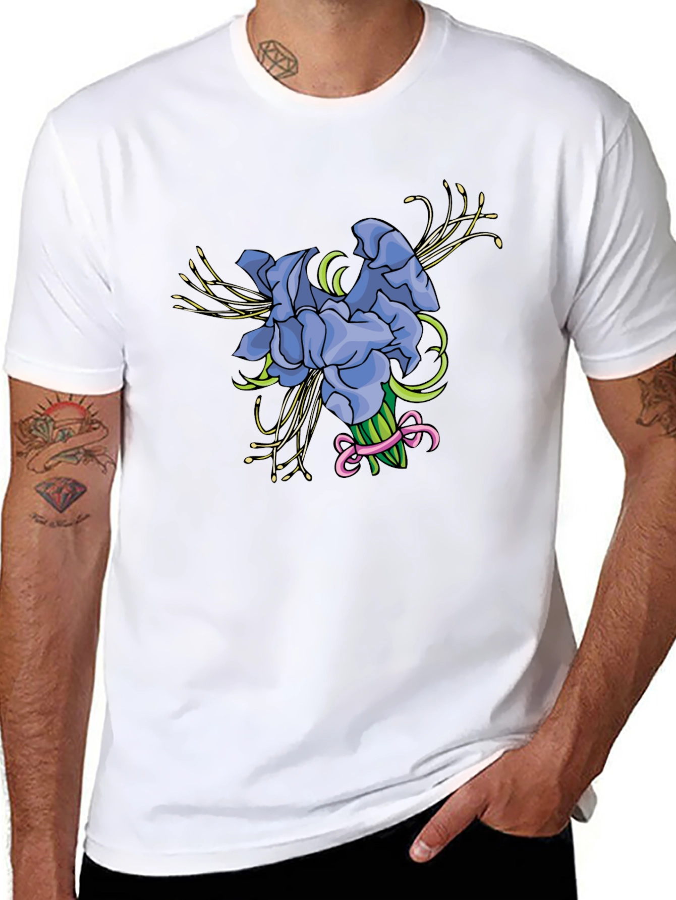 Floral Bouquet Graphic Tee - Black