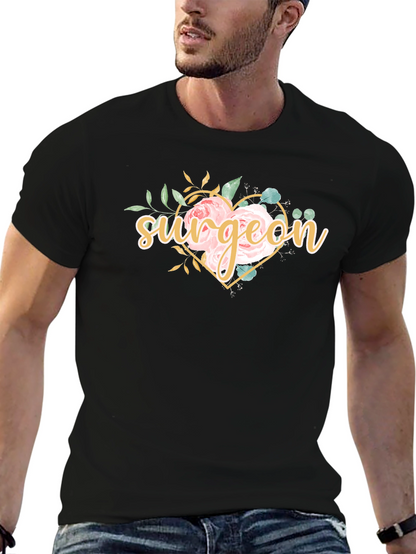 Surgeon Floral Heart T-Shirt - Doctor Gift
