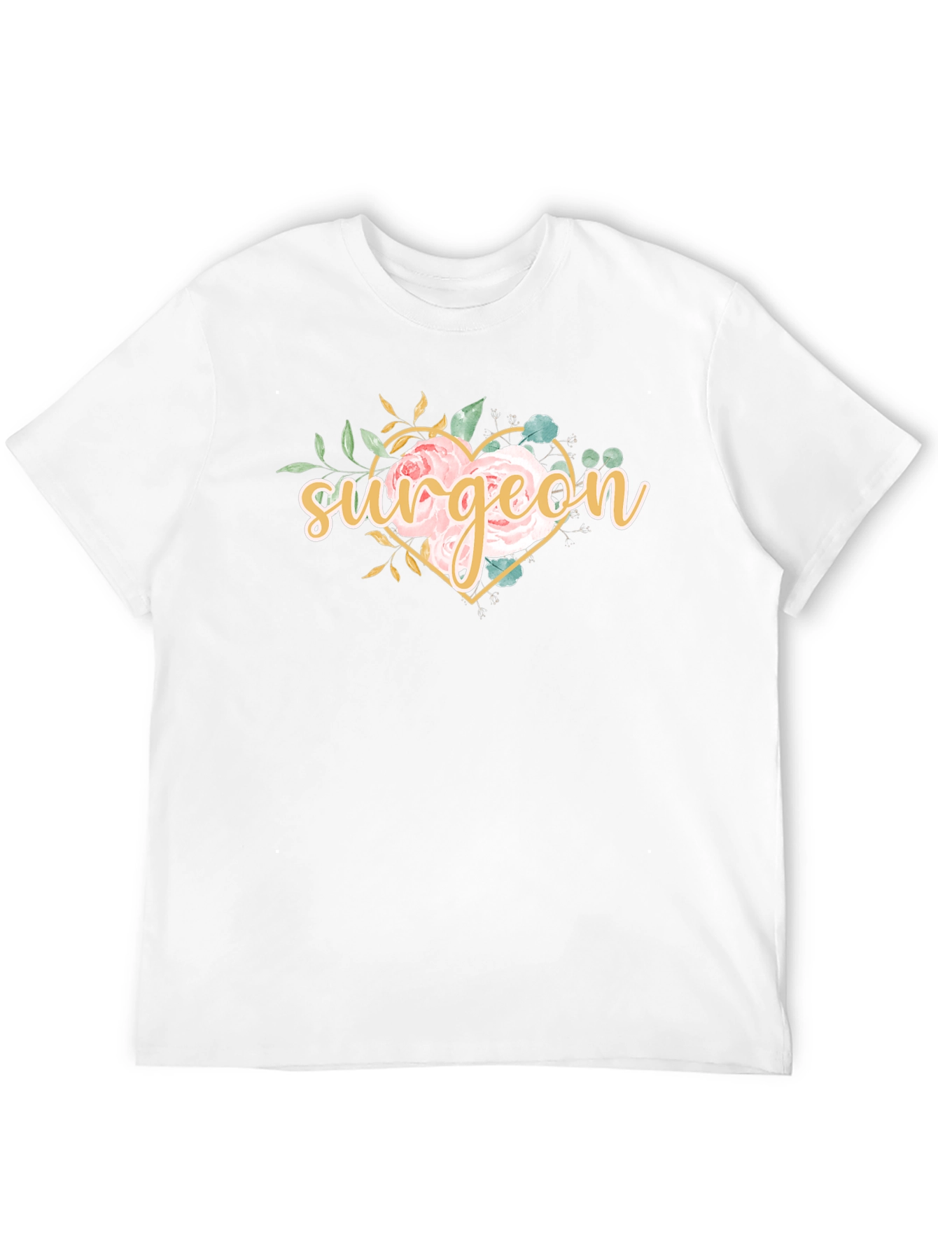 Surgeon Floral Heart T-Shirt - Doctor Gift