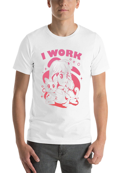 I Work Black Graphic Tee