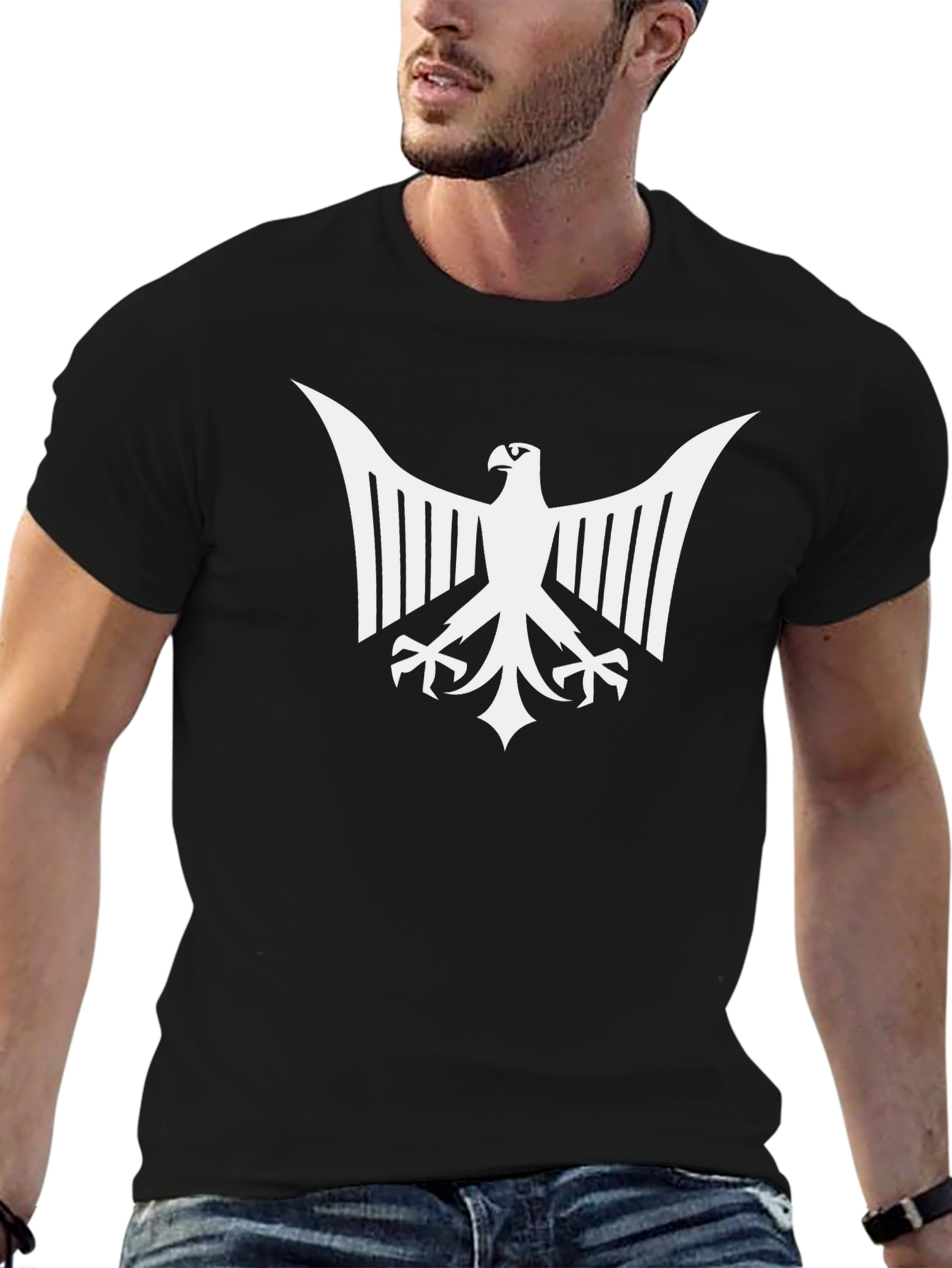 Eagle Emblem Graphic Tee - Bold Black T-Shirt