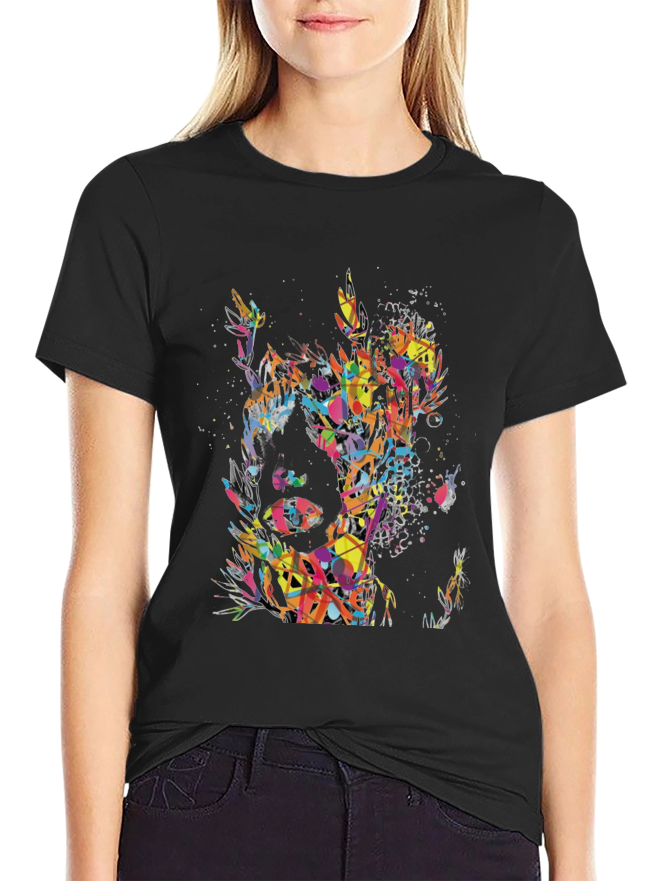Abstract Art Mens Black T-Shirt