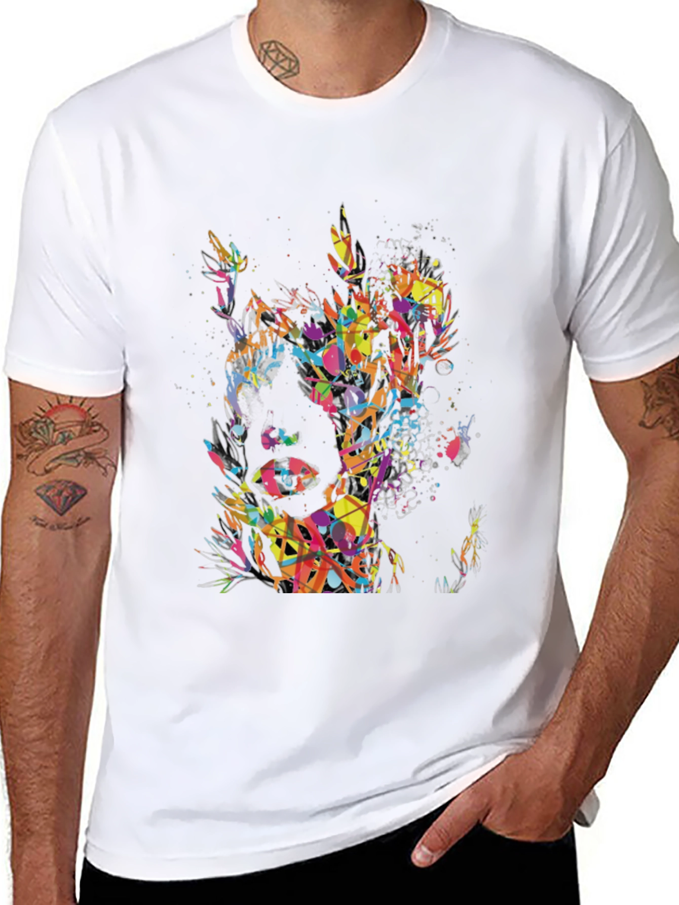 Abstract Art Mens Black T-Shirt