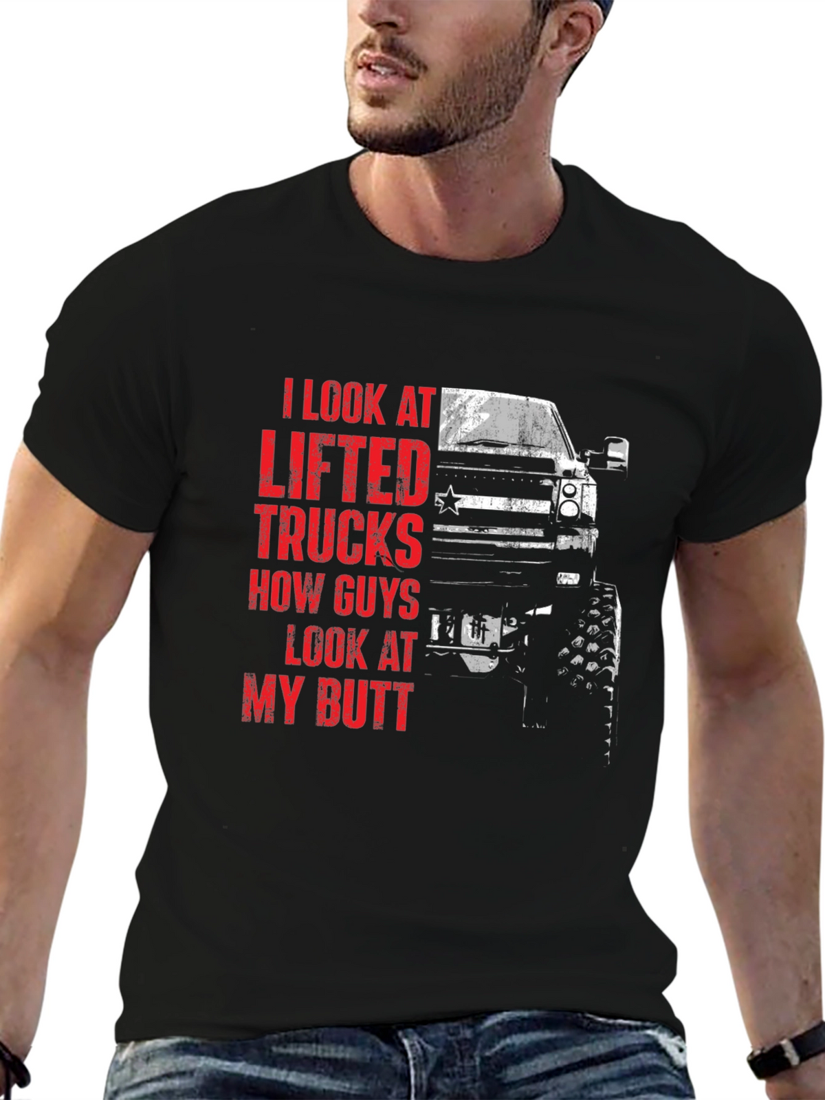 Lifted Truck Graphic T-Shirt for Men - Black