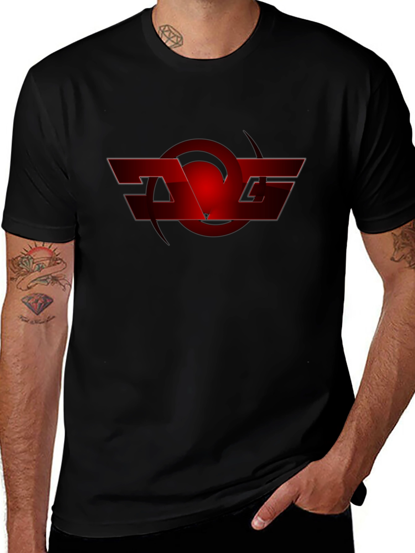 Red Graphic Logo Black T-Shirt