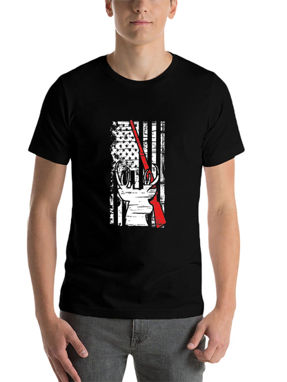 Deer Hunter Patriotic Flag Graphic Tee
