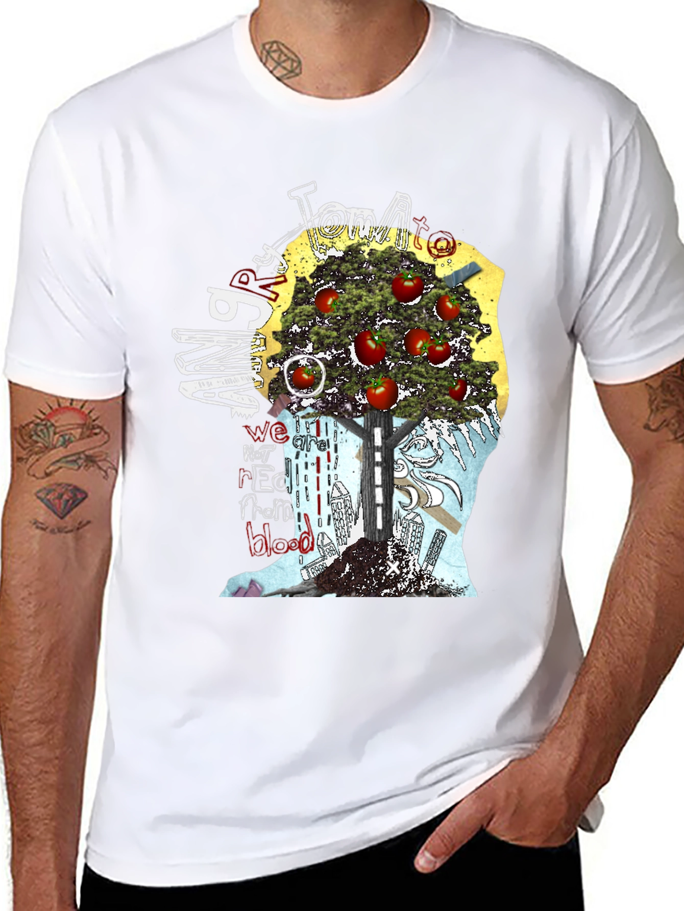 Tomato Man Graphic T-Shirt - Unique Art Tee