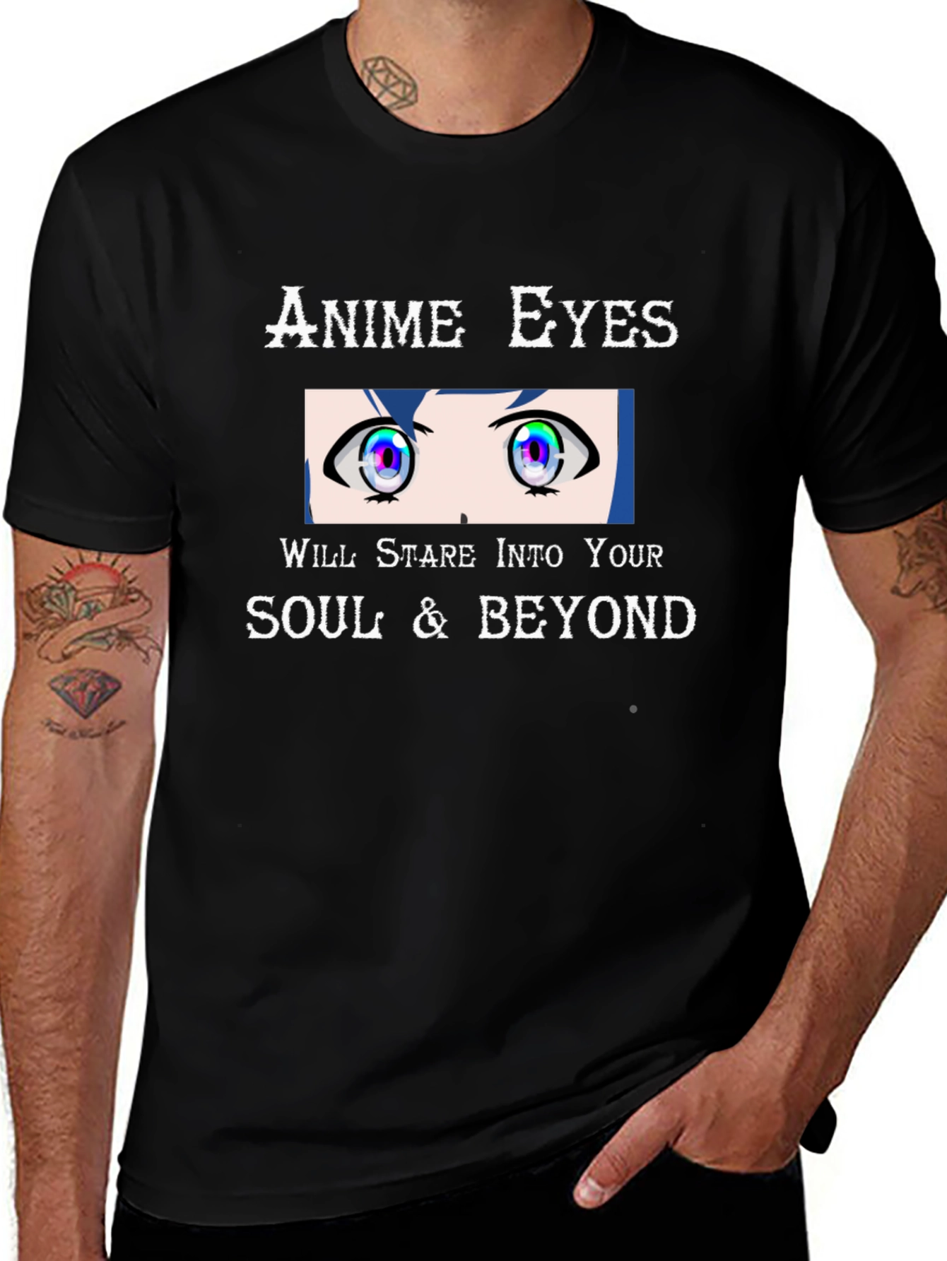 Anime Eyes Stare T-Shirt - Unique Graphic Tee