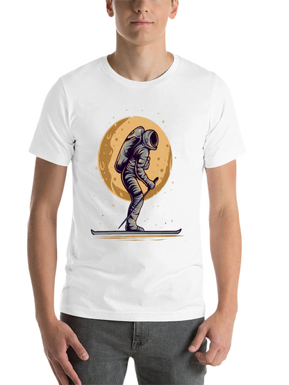 Astronaut Skiing on the Moon Graphic T-Shirt