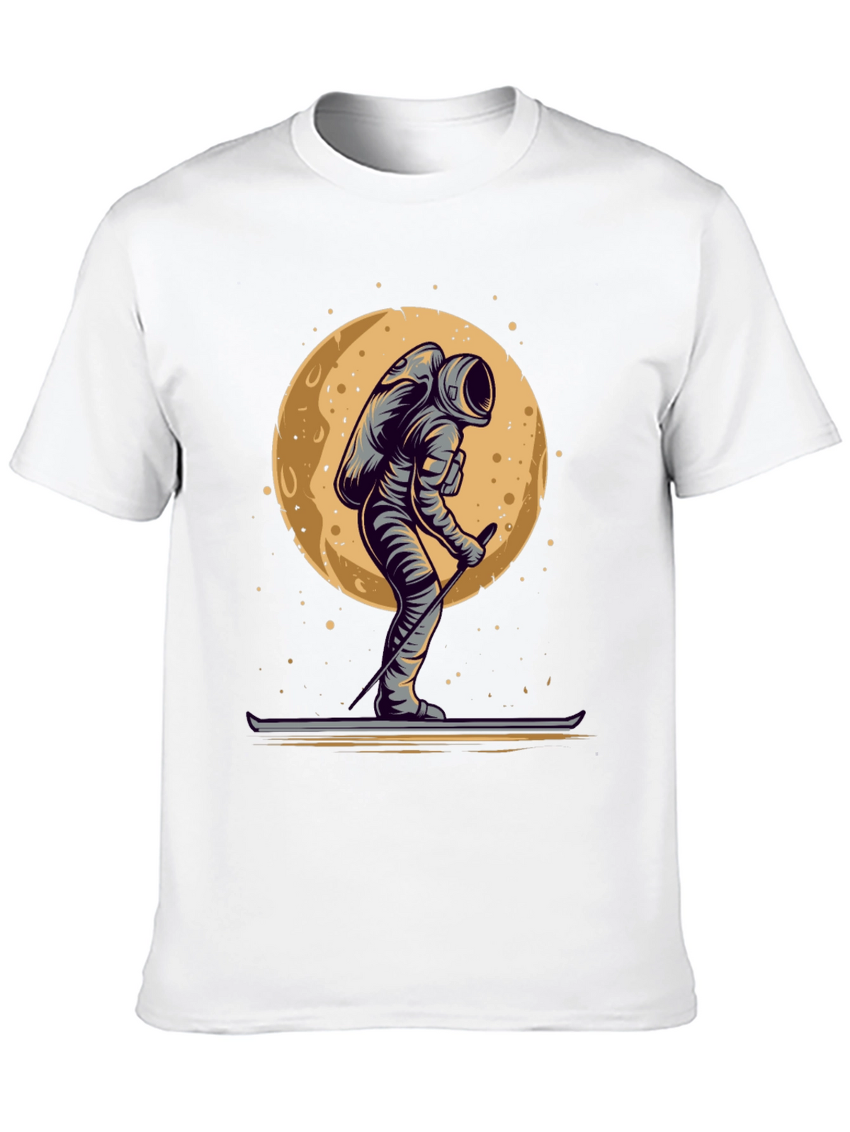 Astronaut Skiing on the Moon Graphic T-Shirt