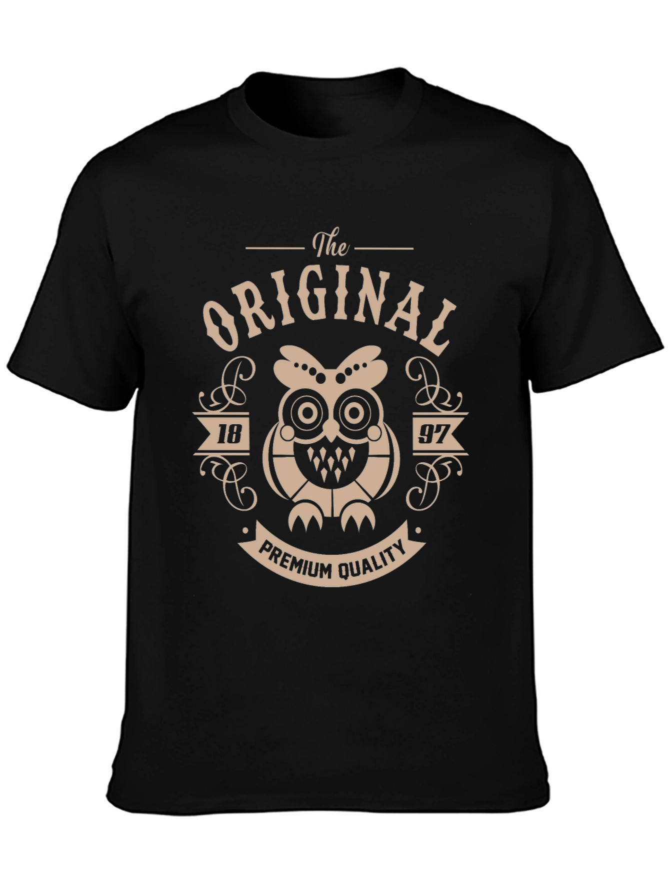 The Original 1897 Premium Quality Owl Black T-Shirt