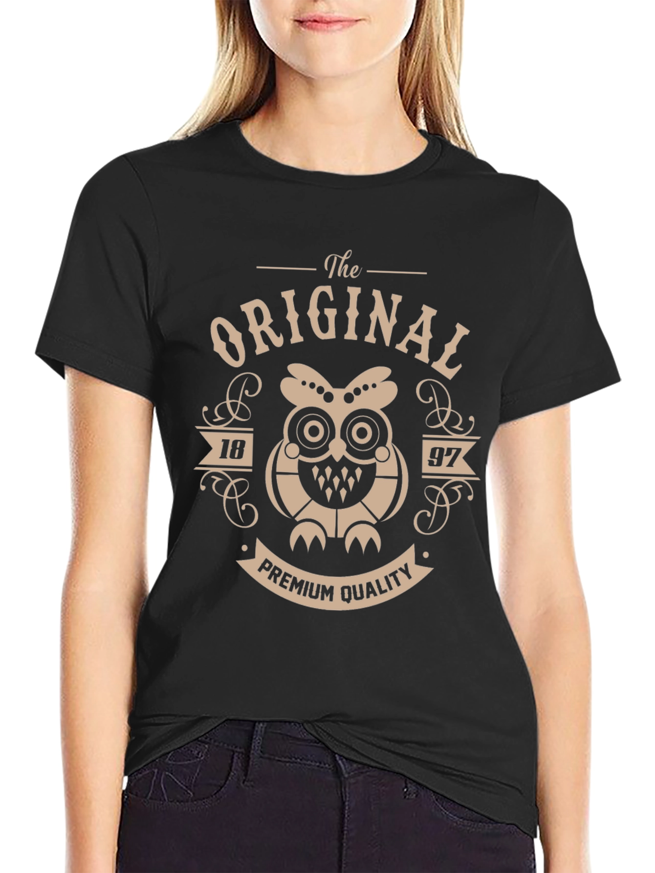 The Original 1897 Premium Quality Owl Black T-Shirt