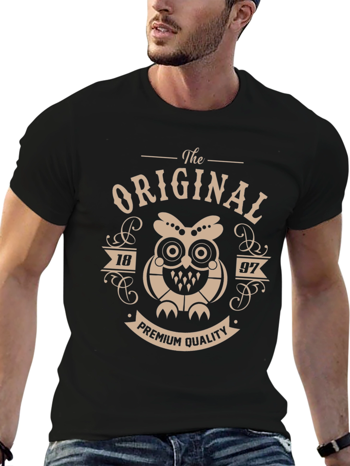 The Original 1897 Premium Quality Owl Black T-Shirt