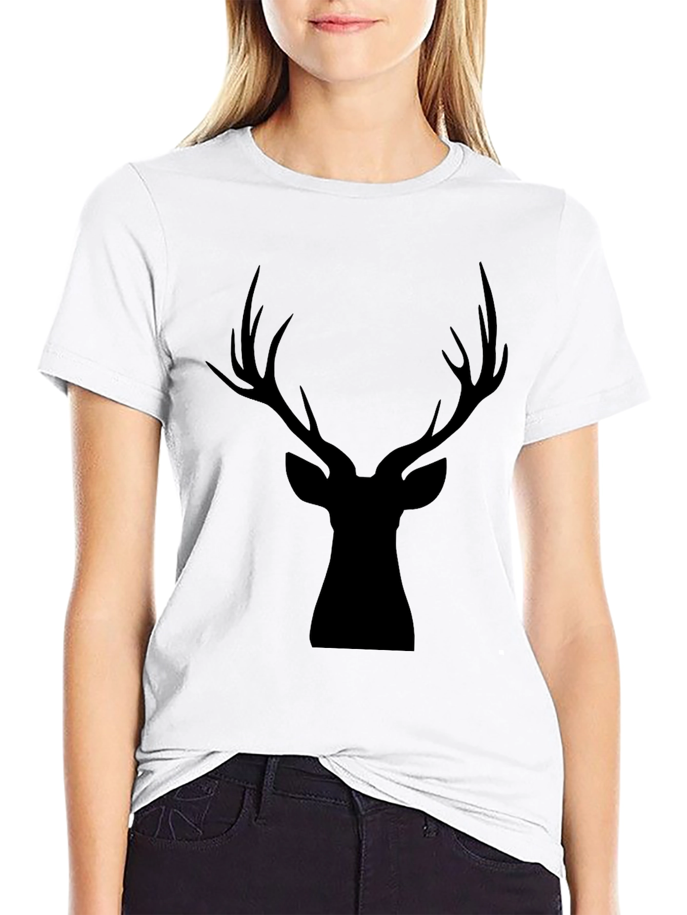 Black Deer Silhouette Graphic Tee