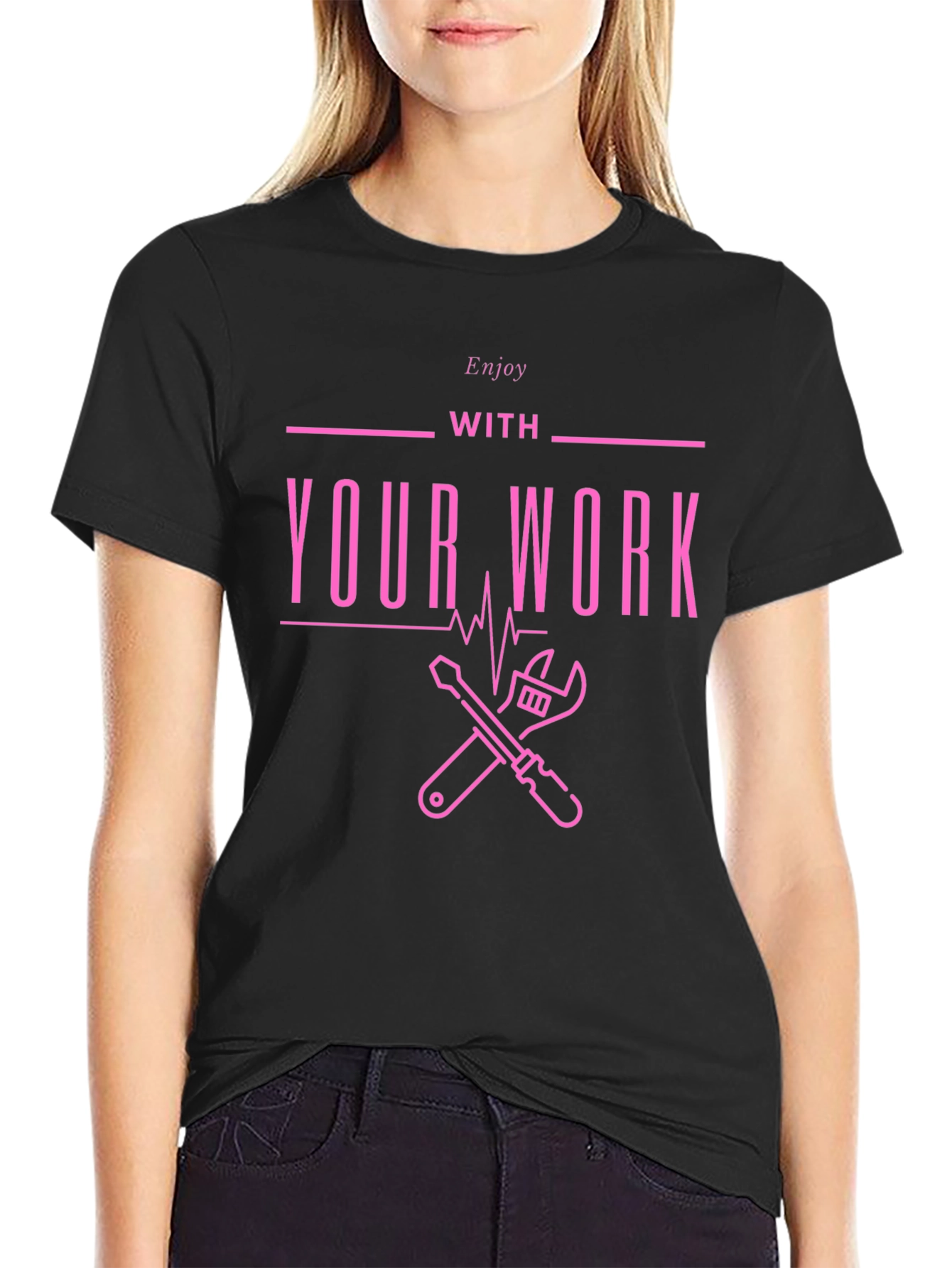 Enjoy Your Work Graphic Tee - Black