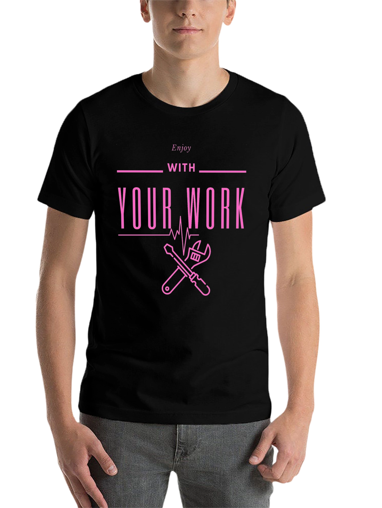 Enjoy Your Work Graphic Tee - Black