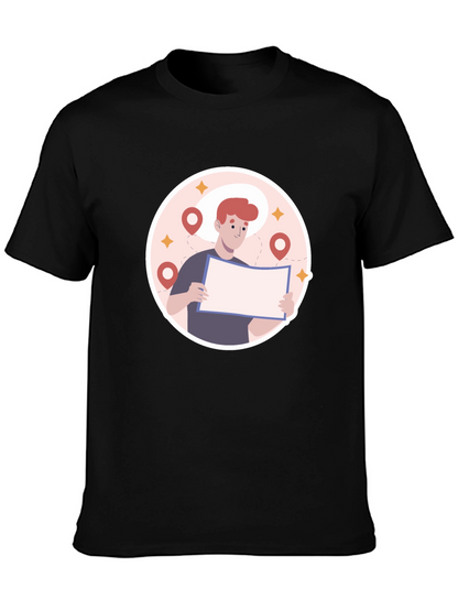 Black Graphic T-Shirt - Lost Traveler Design