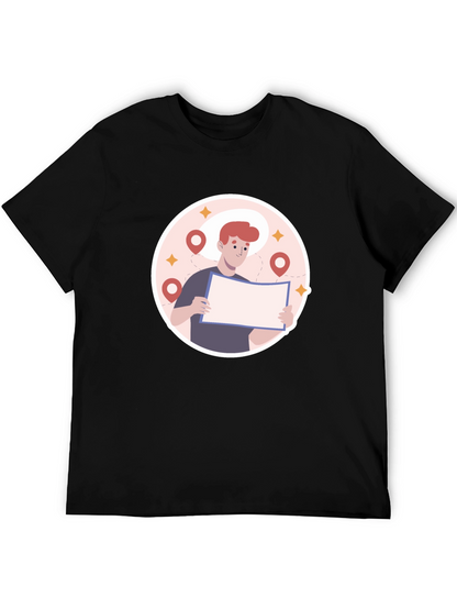 Black Graphic T-Shirt - Lost Traveler Design