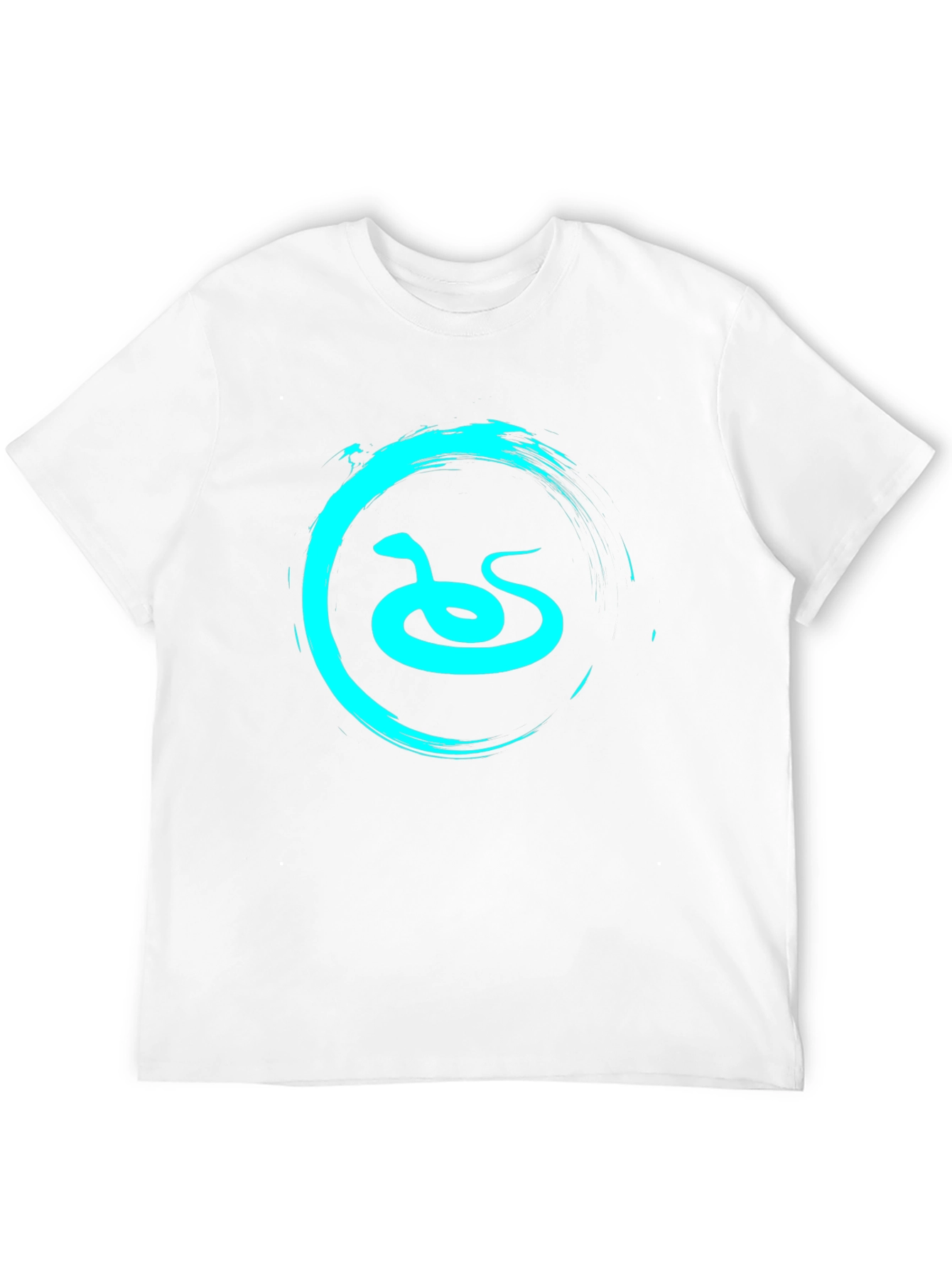 Mens Black T-Shirt with Teal Snake Graphic