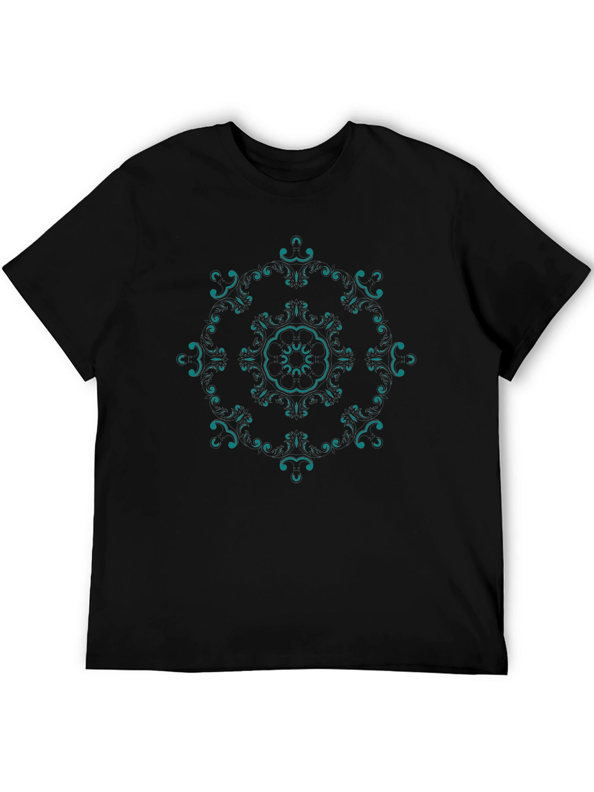 Stylish Mandala Graphic T-Shirt - Black