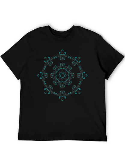 Stylish Mandala Graphic T-Shirt - Black