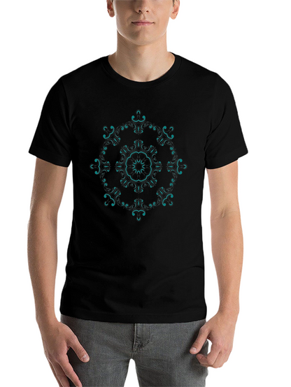 Stylish Mandala Graphic T-Shirt - Black
