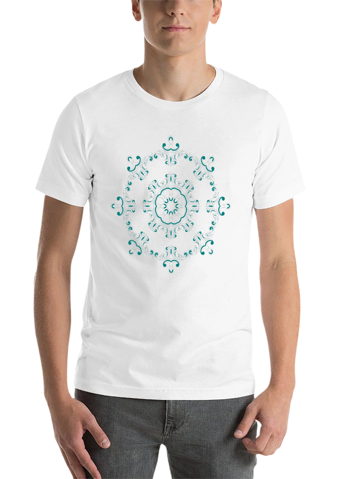 Stylish Mandala Graphic T-Shirt - Black