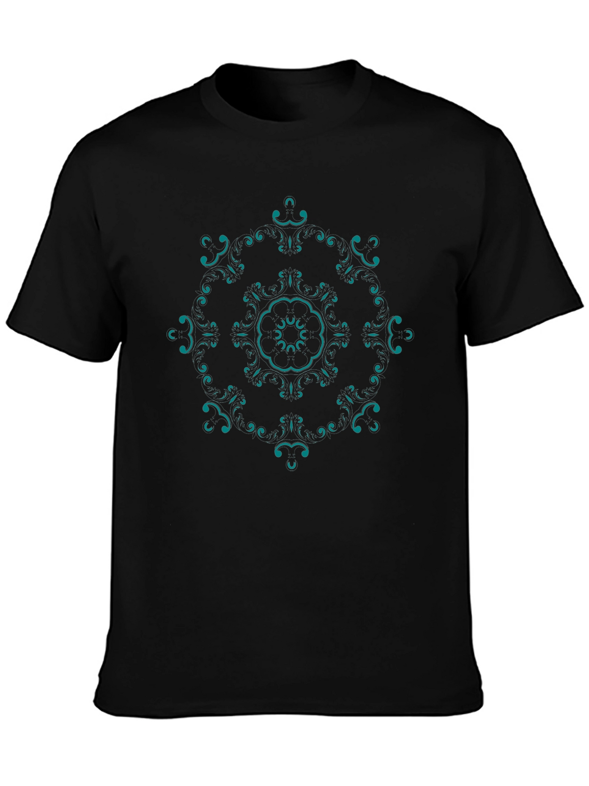 Stylish Mandala Graphic T-Shirt - Black