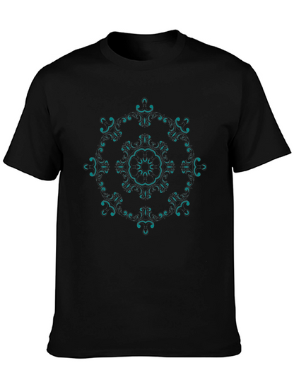 Stylish Mandala Graphic T-Shirt - Black