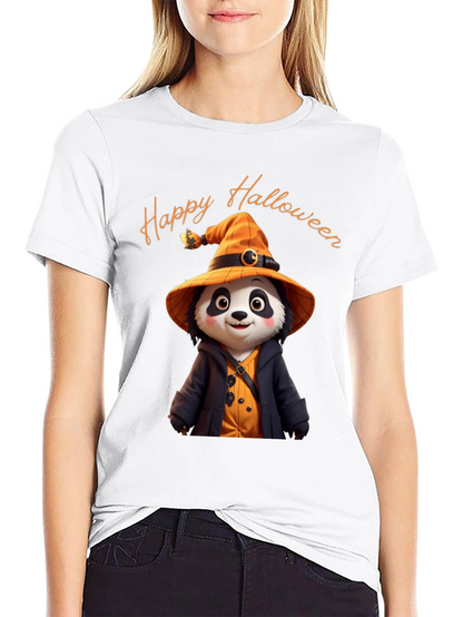 Happy Halloween Panda Witch T-Shirt