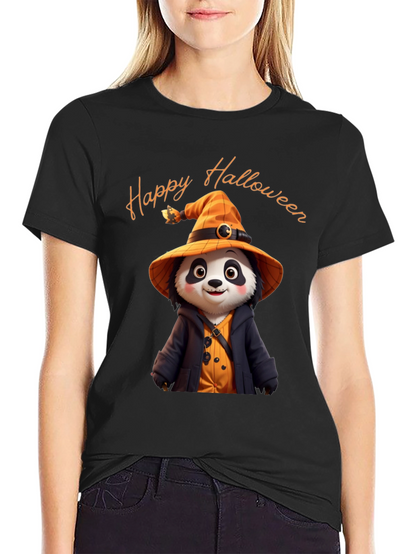 Happy Halloween Panda Witch T-Shirt