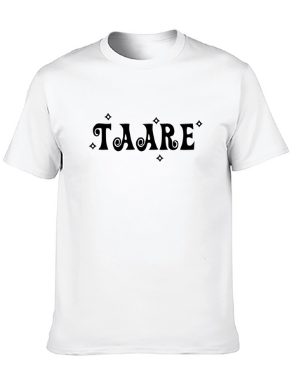 Taare Black Cotton Graphic Tee