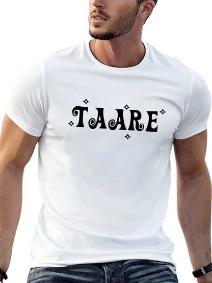 Taare Black Cotton Graphic Tee