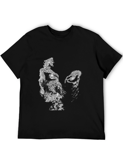Abstract Face Graphic Black T-Shirt