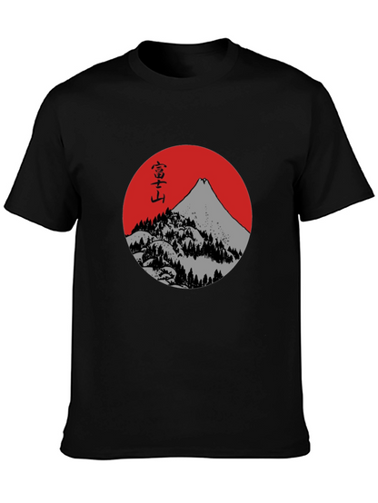 Mount Fuji Graphic Tee - Japanese Inspired Black T-Shirt