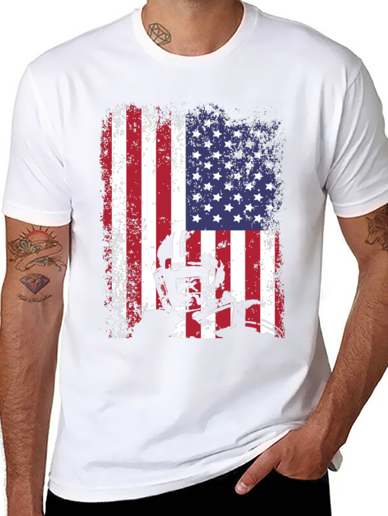 American Football Flag Graphic T-Shirt