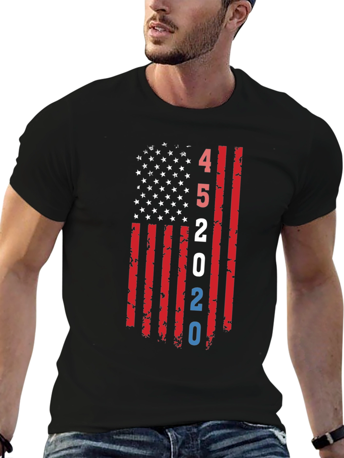 45 2020 American Flag Graphic T-Shirt