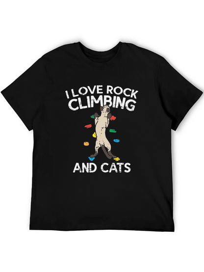 Rock Climbing & Cats Graphic T-Shirt
