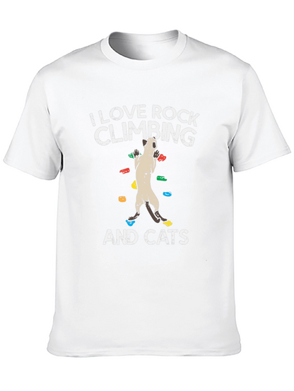 Rock Climbing & Cats Graphic T-Shirt