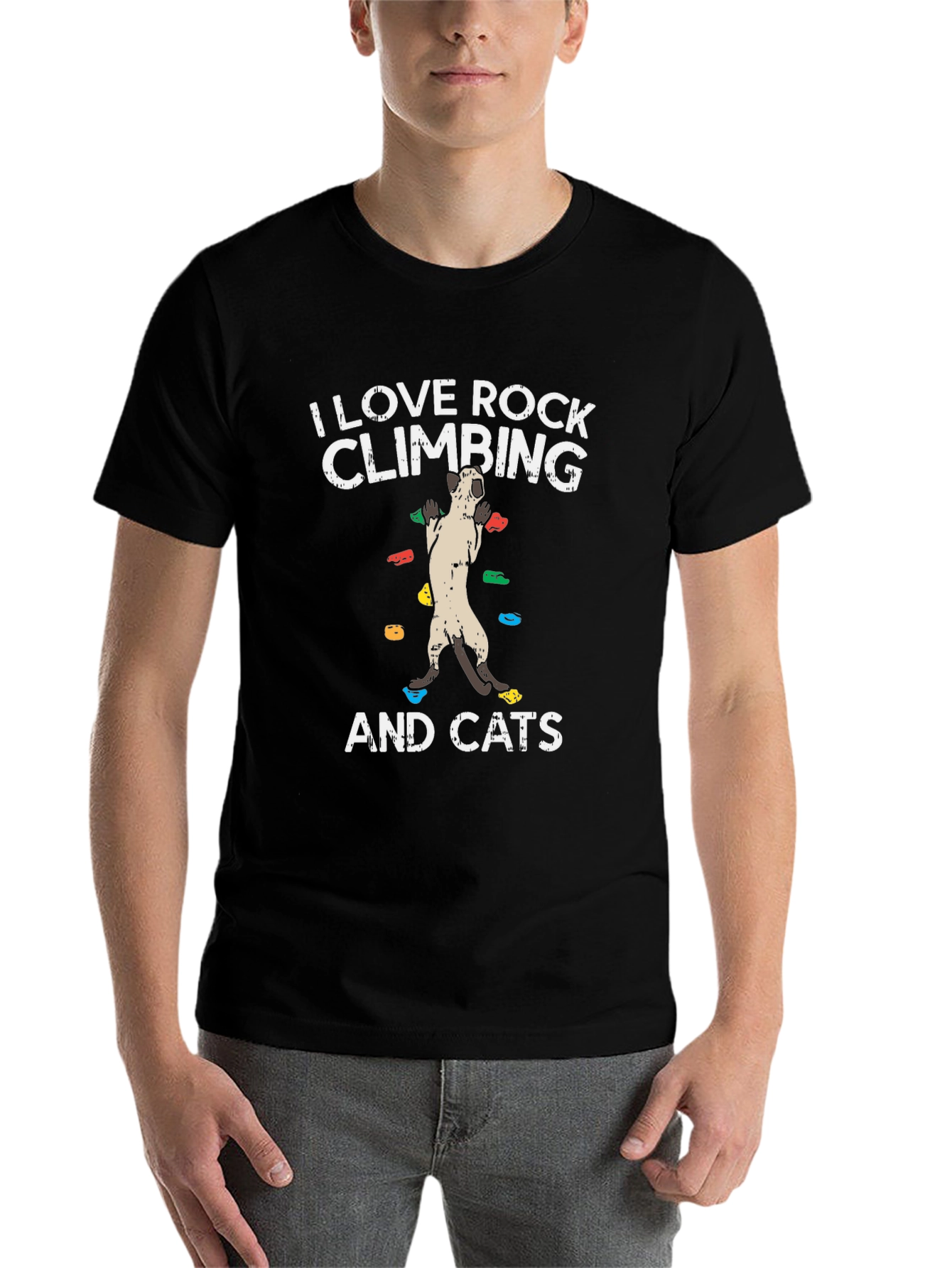 Rock Climbing & Cats Graphic T-Shirt