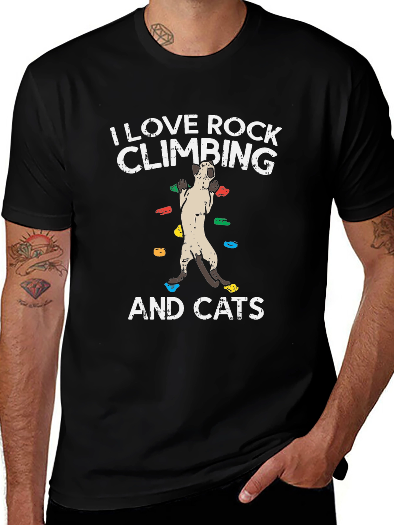 Rock Climbing & Cats Graphic T-Shirt