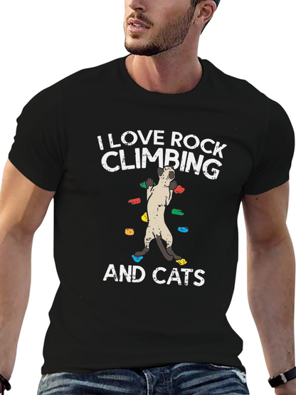 Rock Climbing & Cats Graphic T-Shirt