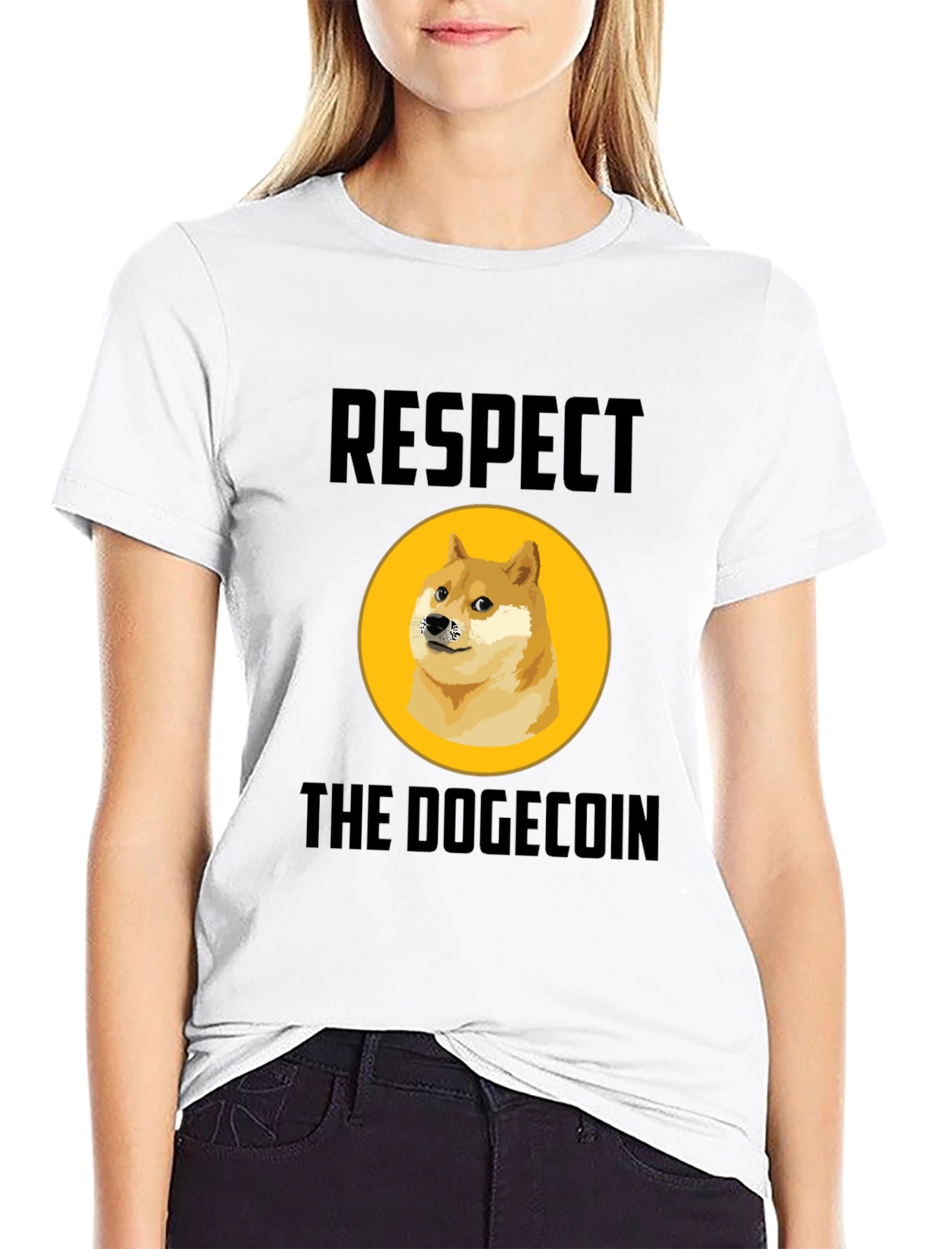 Respect the Dogecoin T-Shirt - Crypto Meme Tee
