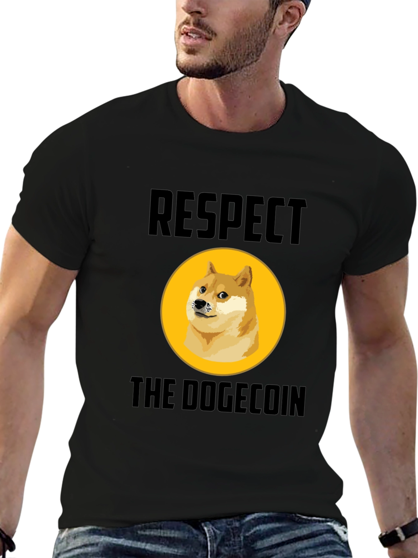 Respect the Dogecoin T-Shirt - Crypto Meme Tee