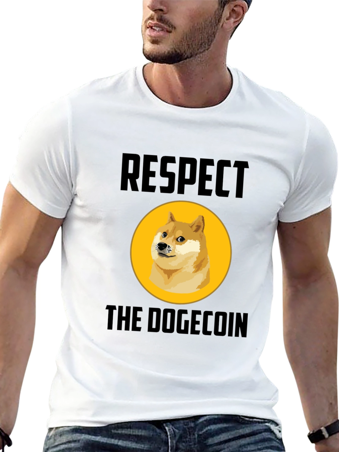 Respect the Dogecoin T-Shirt - Crypto Meme Tee